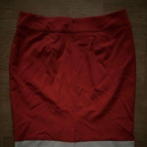 Nine West Orange and Cream Skirt with decorative rings